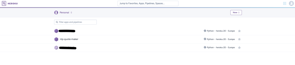 Heroku Dashboard